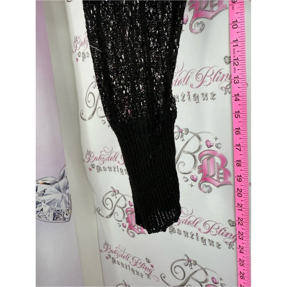 DRA LOS ANGELES shirt black Lace Sleeve Knit Top new with tags - Picture 10 of 15